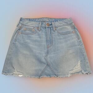 AMERICAN EAGLE Women’s 00 Faded Blue Jean Skirt